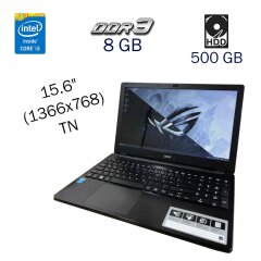 Ноутбук Acer Aspire E1-571 / 15.6" (1366x768) TN / Intel Core i3-4005U (2 (4) ядра по 1.7 GHz) / 8 GB DDR3 / 500 GB HDD / Intel HD Graphics 4400 / WebCam / Windows 10 PRO Lic