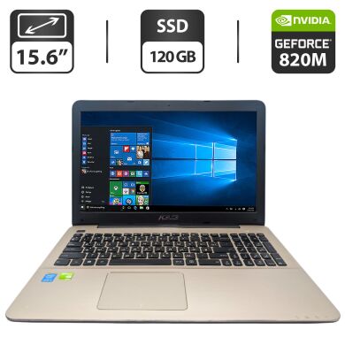 Ноутбук Asus A555L / 15.6" (1600x900) TN / Intel Core i3-4010U (2 (4) ядра по 1.7 GHz) / 8 GB DDR3 / 120 GB SSD / nVidia GeForce 820M, 2 GB GDDR3, 64-bit / WebCam / DVD-ROM