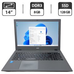 Ноутбук Б-клас Acer Aspire E5-573 / 15.6" (1366x768) TN / Intel Core i3-4005U (2 (4) ядра по 1.7 GHz) / 8 GB DDR3 / 128 GB SSD / Intel HD Graphics 4400 / WebCam
