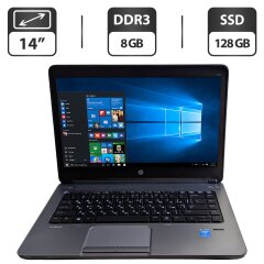 Ноутбук Б-класс HP ProBook 640 G1 / 14" (1600x900) TN / Intel Core i5-4200M (2 (4) ядра по 2.5 - 3.1 GHz) / 8 GB DDR3 / 128 GB SSD / Intel HD Graphics 4600 / WebCam / DVD-ROM