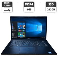 Ноутбук Dell Latitude 7480 / 14" (1920x1080) IPS Touch / Intel Core i7-6600U (2 (4) ядра по 2.6 - 3.4 GHz) / 8 GB DDR4 / 240 GB SSD / Intel HD Graphics 520 / WebCam