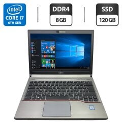 Ноутбук Fujitsu LifeBook E736 / 13.3" (1920x1080) IPS / Intel Core i7-6500U (2 (4) ядра по 2.5 - 3.1 GHz) / 8 GB DDR4 / 120 GB SSD / Intel HD Graphics 520 / WebCam