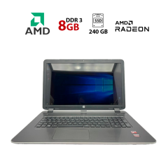 Ноутбук HP N17 / 17.3" (1600x900) TN / AMD A8-6410 (4 ядра по 2.0 - 2.4 GHz) / 8 GB DDR3 / 240 GB SSD / AMD Radeon R7 M260X, 1 GB GDDR5, 128-bit / WebCam