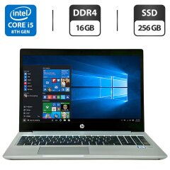 Ноутбук HP ProBook 450 G5 / 15.6" (1920x1080) IPS / Intel Core i5-8250U (4 (8) ядра по 1.6 - 3.4 GHz) / 16 GB DDR4 / 256 GB SSD / Intel UHD Graphics 620 / WebCam / Windows 10 Pro