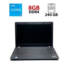 Ноутбук Lenovo ThinkPad E570 / 15.6" (1366x768) TN / Intel Core i5-7200U (2 (4) ядра по 2.5 - 3.1 GHz) / 8 GB DDR4 / 240 GB SSD / Intel HD Graphics 620 / WebCam
