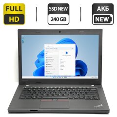 Ноутбук Lenovo ThinkPad L470 / 14" (1920x1080) IPS / Intel Core i7-6600U (2 (4) ядра по 2.6 - 3.4 GHz) / 12 GB DDR4 / 240 GB SSD NEW / Intel HD Graphics 520 / WebCam / HDMI / АКБ NEW / Windows 11 Pro