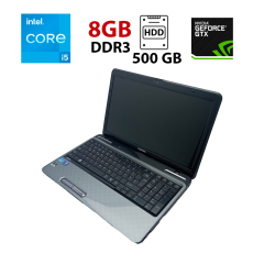 Ноутбук Toshiba Satellite / 15.6" (1366x768) TN / Intel Core i5-2410M (2 (4) ядра по 2.3 - 2.9 GHz) / 8 GB DDR3 / 500 GB HDD / nVidia GeForce GT 525M, 2 GB DDR3, 64-bit / WebCam