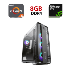 Новый игровой ПК Forsage Moon Light / AMD Ryzen 5 5500 (6 (12) ядер по 3.6 - 4.2 GHz) / 8 GB DDR4 / 480 GB SSD / nVidia GeForce GTX 1070, 8 GB GDDR5, 256-bit