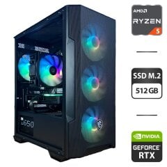 Збірка під замовлення: комп'ютер MSI MAG Forge M100R Black Tower / AMD Ryzen 5 3600 (6 (12) ядер по 3.6 - 4.2 GHz) / 16 GB DDR4 / 512 GB SSD M.2 / nVidia GeForce RTX 3060 Ti, 8 GB GDDR6, 256-bit / 650W