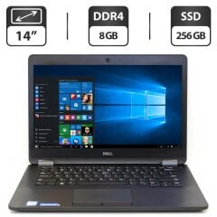 Ультрабук Б-клас Dell Latitude E7470 / 14" (1600x900) TN / Intel Core i5-6300U (2 (4) ядра по 2.4 - 3.0 GHz) / 8 GB DDR4 / 256 GB SSD / Intel HD Graphics 520 / WebCam / HDMI
