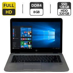 Ультрабук Б-клас HP EliteBook 840 G3 / 14" (1920x1080) TN / Intel Core i5-6300U (2 (4) ядра по 2.4 - 3.0 GHz) / 8 GB DDR4 / 128 GB SSD + 320 GB HDD / Intel HD Graphics 520 / WebCam / Windows 10 Pro
