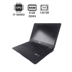 Ультрабук Dell Latitude E7450 / 14" (1366x768) IPS / Intel Core i7-5600U (2 (4) ядра по 2.6 - 3.2 GHz) / 8 GB DDR3 / 120 GB SSD / Intel HD Graphics 5500 / WebCam / HDMI
