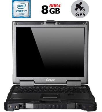 Захищений ноутбук Getac B300 G6 / 13.3" (1024x768) TN Touch / Intel Core i7-6500U (2 (4) ядра по 2.5 - 3.1 GHz) / 8 GB DDR4 / 500 GB HDD / Intel HD Graphics 520 / DVD-RW / Fingerprint / 4G LTE / GPS