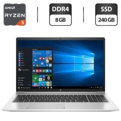 Ноутбук HP ProBook 455 G8 / 15.6" (1920x1080) IPS / AMD Ryzen 5 5600U (6 (12) ядер по 2.3 - 4.2 GHz) / 8 GB DDR4 / 240 GB SSD / AMD Radeon Vega 7 Graphics / WebCam