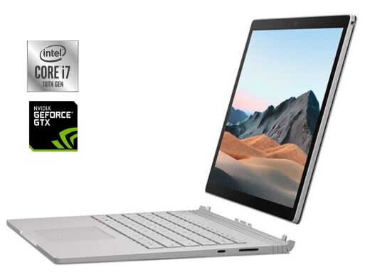 Ігровий ультрабук-трансформер Б-клас Microsoft Surface Book 3 / 15.0" (3240x2160) IPS Touch / Intel Core i7-1065G7 (4 (8) ядра по 1.3 - 3.9 GHz) / 32 GB DDR4 / 500 GB SSD NVMe / nVidia GeForce GTX 1660 Ti Max-Q, 6 GB GDDR6, 192-bit / WebCam