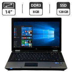 Нотбук Б-клас HP ProBook 6450b / 14" (1366x768) TN / Intel Core i3-370M (2 (4) ядра по 2.4 GHz) / 8 GB DDR3 / 128 GB SSD / Intel HD Graphics / WebCam / DVD-ROM