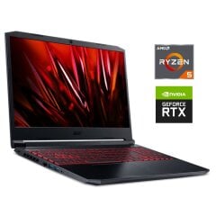 Ігровий ноутбук Б-клас Acer Nitro 5 AN515-45 / 15.6" (1920x1080) IPS / AMD Ryzen 5 5600H (6 (12) ядер по 3.0 - 4.2 GHz) / 16 GB DDR4 / 512 GB SSD NVMe / nVidia GeForce RTX 3060, 6 GB GDDR6, 192-bit / WebCam