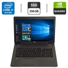 Мобільна робоча станція HP ZBook 17 G2 / 17.3" (1600x900) TN / Intel Core i7-4710MQ (4 (8) ядра по 2.5 - 3.5 GHz) / 8 GB DDR3 / 256 GB SSD / nVidia Quadro K1100M, 2 GB GDDR5, 128-bit / WebCam