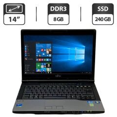 Ноутбук Fujitsu LifeBook S752 / 14" (1366x768) TN / Intel Core i5-3320M (2 (4) ядра по 2.6 - 3.3 GHz) / 8 GB DDR3 / 240 GB SSD / Intel HD Graphics 4400 / Windows 10 Pro