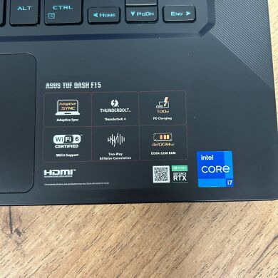 Ігровий ноутбук Asus TUF Dash F15 FX516PE / 15.6" (1920x1080) IPS / Intel Core i7-11370H (4 (8) ядра по 3.0 - 4.8 GHz) / 16 GB DDR4 / 512 GB SSD / nVidia GeForce RTX 3050 Ti, 4 GB GDDR6, 128-bit