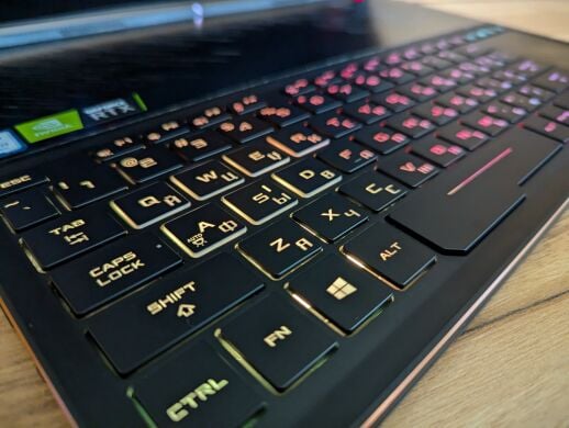 Ігровий ноутбук Asus Zephyrus S GX531GW / 15.6" (1920x1080) IPS / Intel Core i7-8750H (6 (12) ядер по 2.2 - 4.1 GHz) / 16 GB DDR4 / 512 GB SSD / nVidia GeForce RTX 2070, 8 GB GDDR6, 256-bit / WebCam / Windows 10 Ігровий ноутбук Asus Zephyrus S GX531GW / 15.6" (1920x1080) IPS / Intel Core i7-8750H (6 (12) ядер по 2.2 - 4.1 GHz) / 16 GB DDR4 / 512 GB SSD / nVidia GeForce RTX 2070, 8 GB GDDR6, 256-bit / WebCam / Windows 10