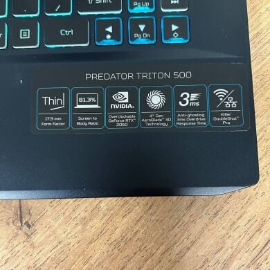 Ігровий ноутбук Б-клас Acer Predator Triton 500 PT515-51 / 15.6" (1920x1080) IPS / Intel Core i7-9750H (6 (12) ядер по 2.6 - 4.5 GHz) / 16 GB DDR4 / 512 GB SSD / nVidia GeForce RTX 2060, 6 GB GDDR6, 192-bit / WebCam