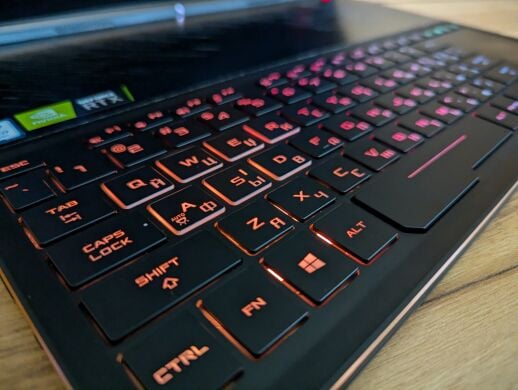 Ігровий ноутбук Asus Zephyrus S GX531GW / 15.6" (1920x1080) IPS / Intel Core i7-8750H (6 (12) ядер по 2.2 - 4.1 GHz) / 16 GB DDR4 / 512 GB SSD / nVidia GeForce RTX 2070, 8 GB GDDR6, 256-bit / WebCam / Windows 10 Ігровий ноутбук Asus Zephyrus S GX531GW / 15.6" (1920x1080) IPS / Intel Core i7-8750H (6 (12) ядер по 2.2 - 4.1 GHz) / 16 GB DDR4 / 512 GB SSD / nVidia GeForce RTX 2070, 8 GB GDDR6, 256-bit / WebCam / Windows 10