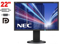 Монитор NEC MultiSync E223WM / 22" (1680x1050) TN / 1x DP, 1x VGA, 1x DVI, 4x USB 2.0 / VESA 100x100