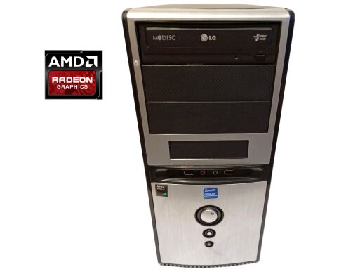 ПК Asus Tower / AMD Athlon II X4 640 (4 ядра по 3.0 GHz) / 8 GB DDR3 / 250 GB HDD / AMD Radeon HD 6670, 1 GB GDDR5, 128-bit / DVD-ROM / 400W