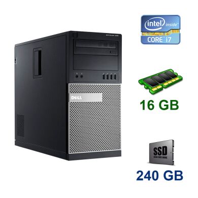Dell OptiPlex 990 Tower / Intel Core i7-2600K (4 (8) ядра по 3.4 - 3.8 GHz) / 16 GB DDR3 / 240 GB SSD / nVidia GeForce GTX 1060, 6 GB GDDR5, 192-bit
