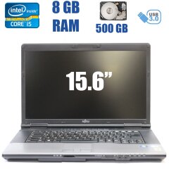 Fujitsu LifeBook E752 / 15.6" (1600х900) / Intel Core i5-3320M (2(4) ядра по 2.6 - 3.3 GHz) / 8 GB DDR3 / 500 GB HDD / DVD-RW