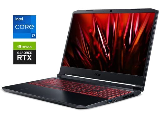 Ігровий ноутбук Acer Nitro 5 AN515-57 / 15.6" (1920x1080) IPS / Intel Core i7-11800H (8 (16) ядра по 2.3 - 4.6&nbsp;GHz) / 16 GB DDR4 / 512 GB SSD / nVidia GeForce RTX 3050 Ti, 4 GB GDDR6, 128-bit / WebCam / Win 11 Home