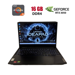 Ігровий ноутбук Б-клас Lenovo IdeaPad Gaming 3 15ACH6 / 15.6" (1920x1080) IPS / AMD Ryzen 5 5600H (6 (12) ядер по 3.3 - 4.2 GHz) / 16 GB DDR4 / 512 GB SSD / nVidia GeForce RTX 3050, 4 GB GDDR6, 128-bit / WebCam