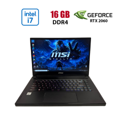 Ігровий ноутбук Б-клас MSI GS66 Stealth 10SE / 15.6" (1920x1080) IPS / Intel Core i7-10750H (6 (12) ядра по 2.6 - 5.0 GHz) / 16 GB DDR4 / 512 GB SSD / nVidia GeForce RTX 2060, 6 GB GDDR6, 192-bit / WebCam
