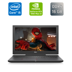 Ігровий ноутбук Dell Inspiron 7577 / 15.6" (1920x1080) IPS / Intel Core i5-7300HQ (4 ядра по 2.5 - 3.5 GHz) / 16 GB DDR4 / 500 GB SSD / nVidia GeForce GTX 1060 Max-Q, 6 GB GDDR5, 192-bit / WebCam / HDMI