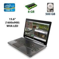 Ігровий ноутбук HP EliteBook 8570w / 15.6" (1600x900) WVA LED / Intel Core i5-3320M (2 (4) ядра по 2.6 - 3.3 GHz) / 8 GB DDR3 / 500 GB HDD / AMD FirePro M4000, 1 GB GDDR5, 128-bit / DVD-RW / USB 3.0 / DP / Com Port (IEEE 1394)