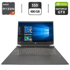 Ігровий ноутбук HP Pavilion Gaming 15 / 15.6" (1920x1080) IPS / AMD Ryzen 7 3750H (4 (8) ядра по 2.3 - 4.0 GHz) / 16 GB DDR4 / 480 GB SSD / nVidia GeForce GTX 1650, 4 GB GDDR5, 128-bit / WebCam