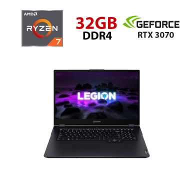 Игровой ноутбук Lenovo Legion 5 17ACH6H / 17.3" (1920x1080) IPS / AMD Ryzen 7 5800H (8 (16) ядер 3.2 - 4.4 GHz) / 32 GB DDR4 / 480 GB SSD / nVidia GeForce RTX 3070, 8 GB GDDR6, 256-bit / WebCam