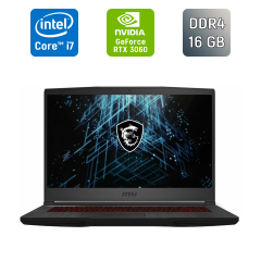 Игровой ноутбук MSI GF65 Thin 10uE / 15.6" (1920x1080) IPS / Intel Core i7-10750H (6 (12) ядер по 2.6 - 5.0 GHz) / 16 GB DDR4 / 512 GB SSD / nVidia GeForce RTX 3060, 6 GB GDDR6, 192-bit / WebCam / Windows 10