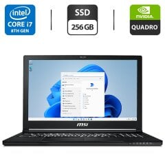 Игровой ноутбук MSI WS63VR 8SL / 15.6" (1920x1080) TN / Intel Core i7-8750H (6 (12) ядер по 2.2 - 4.1 GHz) / 16 GB DDR4 / 256 GB SSD / nVidia Quadro P4200, 8 GB GDDR5, 256-bit / WebCam