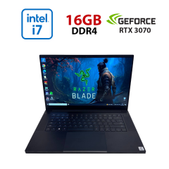 Ігровий ноутбук Razer Blade 15 RZ09-0369 / 15.6" (1920x1080) IPS / Intel Core i7-10750H (6 (12) ядер по 2.6 - 5.0 GHz) / 16 GB DDR4 / 512 GB SSD NVMe / nVidia GeForce RTX 3070, 6 GB GDDR6, 256-bit / WebCam