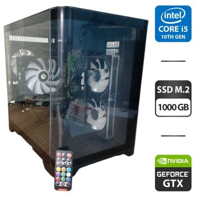 Игровой ПК 1stPlayer UV5 View Tower / Intel Core i5-10400 (6 (12) ядер по 2.9 - 4.3 GHz) / 16 GB DDR4 / 1000 GB SSD M.2 / nVidia GeForce GTX 1060, 6 GB GDDR5, 192-bit / 600W