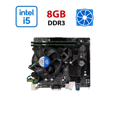 Комплект: Материнская плата ASRock H81M-VG4 R4.01 / Intel Core i5-4440 (4 ядра по 3.1 - 3.3 GHz) / 8 GB DDR3 / Intel HD Graphics 2500 / Socket LGA1155 / Кулер