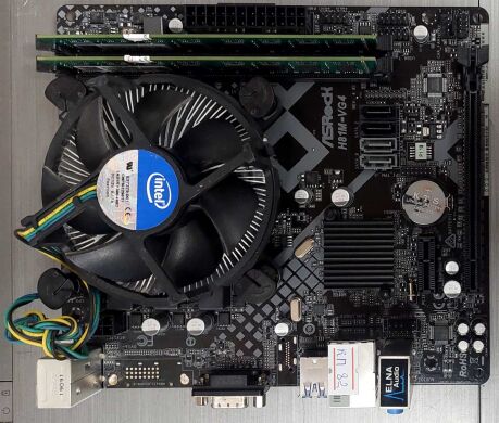 Комплект: Материнская плата ASRock H81M-VG4 R4.01 / Intel Core i5-4440 (4 ядра по 3.1 - 3.3 GHz) / 8 GB DDR3 / Intel HD Graphics 2500 / Socket LGA1155 / Кулер