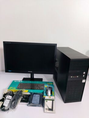 Комплект ПК: Hyundai Black Tower / Intel Core i5-3470 (4 ядра по 3.2 - 3.6 GHz) / 16 GB DDR3 / 128 GB SSD NEW + 320 GB HDD / Intel HD Graphics 2500 / 400W NEW / DVD-RW + Монитор Samsung S22A460B / 21.5" (1920&times;1080) TN / VGA, DVI / VESA 100x100 