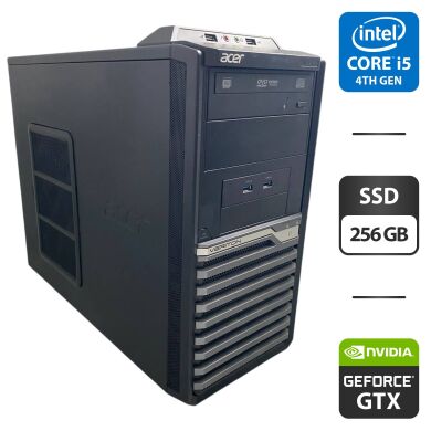 Компьютер Acer Veriton M4630G Tower / Intel Core i5-4690K (4 ядра по 3.5 - 3.9 GHz) / 16 GB DDR3 / 256 GB SSD / nVidia GeForce GTX 760, 2 GB GDDR5, 256-bit / DVD-ROM