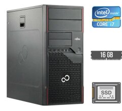 Компьютер Fujitsu Esprimo P710 E90+ Tower / Intel Core i7-2600 (4 (8) ядра по 3.4 - 3.8 GHz) / 16 GB DDR3 / 240 GB SSD / Intel HD Graphics 2000 / 280W / DVI / DisplayPort