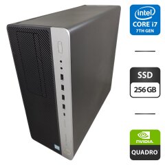 Компьютер HP EliteDesk 800 G3 Tower / Intel Core i7-7700 (4 (8) ядра по 3.6 - 4.2 GHz) / 16 GB DDR4 / 256 GB SSD / nVidia Quadro M2000, 4 GB GDDR5, 128-bit