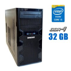 Комп'ютер Transource MIR-B1800M Tower / Intel Core i5-9600 (6 ядер по 3.1 - 4.6 GHz) / 32 GB DDR4 / 256 GB SSD M.2 / Intel UHD Graphics 630 / DVD-RW