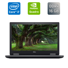 Мобільна робоча станція Б-клас Dell Precision 7530 / 15.6" (1920x1080) IPS / Intel Core i7-8850H (6 (12) ядра по 2.6 - 4.3 GHz) / 16 GB DDR4 / 512 GB SSD / nVidia Quadro P3200, 6 GB GDDR5, 192-bit / HDMI / WebCam